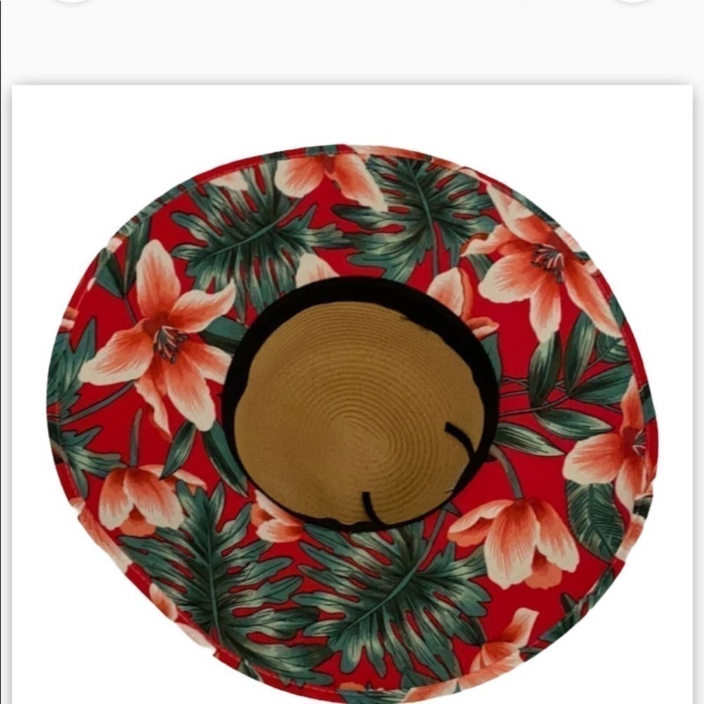 👉 Straw Hat With Floral Pattern - Picture 6 of 10